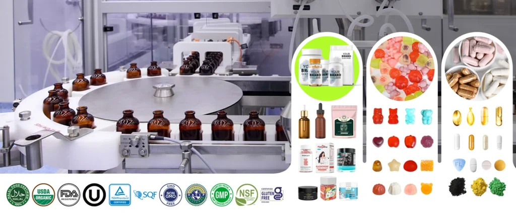 Private label supplement manufacturer providing OEM and custom manufacturing services for U.S. brands