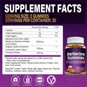 berberine gummies with ceylon cinnamon turmeric supplier